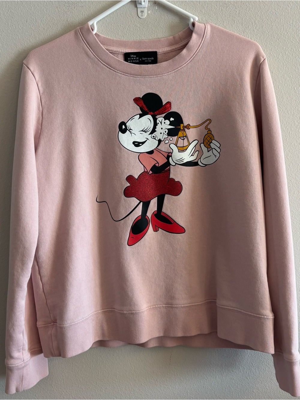 Disney x Kate Spade New York pink sweatshirt Minnie Mouse size Small